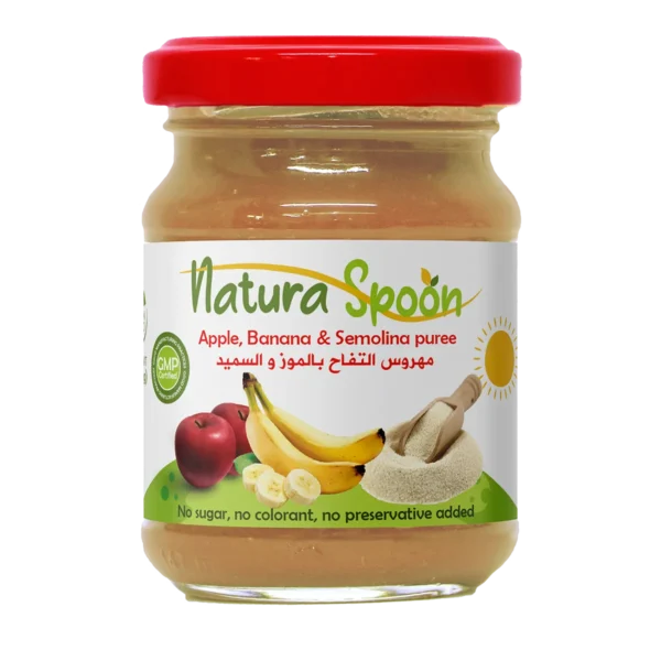 Natura spoon Apple Banana   Semolina puree