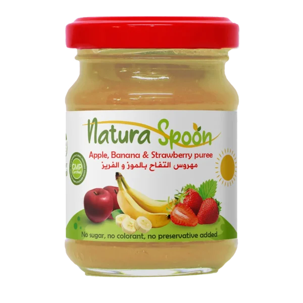 Natura spoon Apple Banana   Strawberry puree