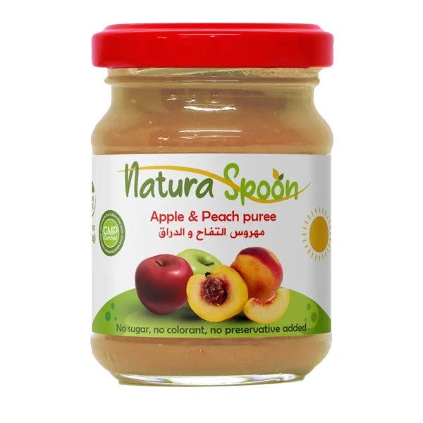 Natura spoon Apple   Peach puree