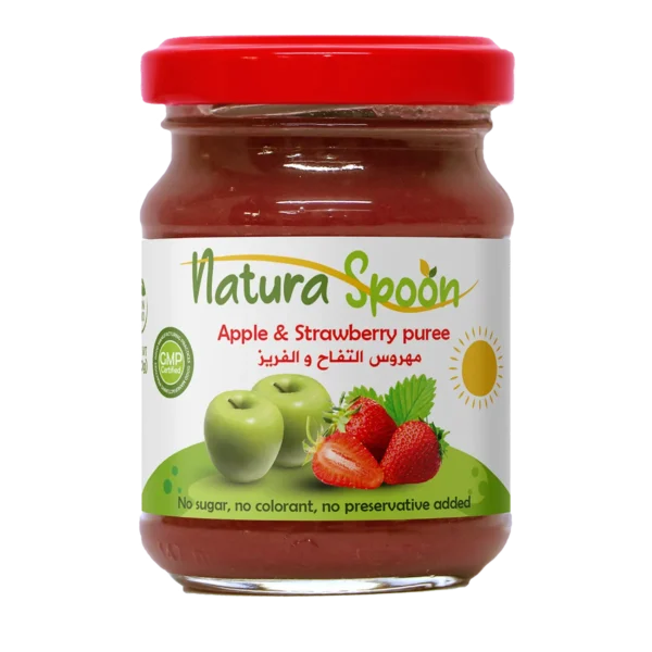 Natura spoon Apple   Strawberry puree